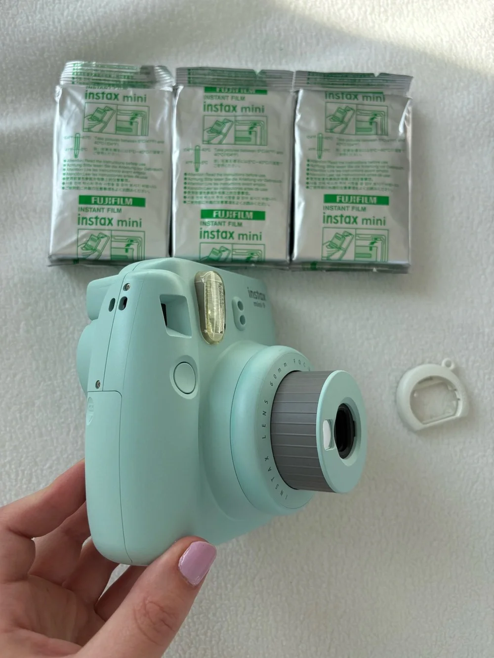 Fujifilm Ice Blue Instamax Mini 9 with 3 Film Packs Bundle, 40 Sheets Total